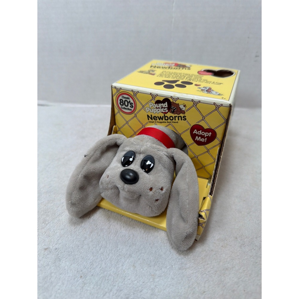 2019 Edition Basic Fun Pound Puppies Newborns Grey Classic 80s Collection Plush